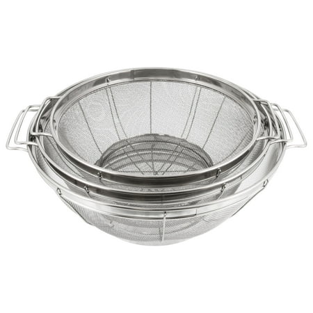 Kitchen Colander (U.S. Kitchen Supply 3 Piece Colander Set-Stainless Steel Wired Mesh Strainer Baskets with Wide Handles-11