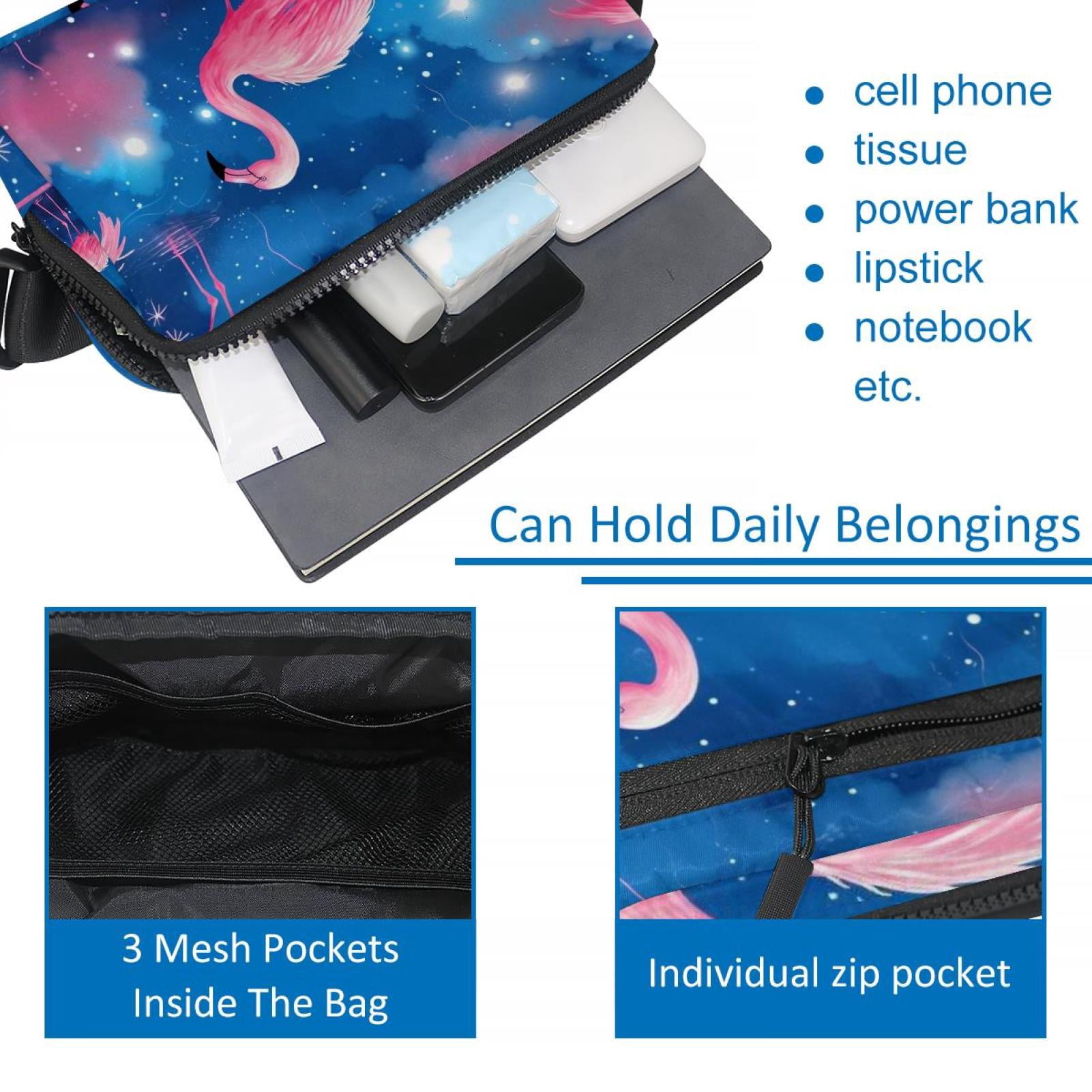 Starry Flamingos Lightweight Adjustable Belt Bag with Extension Strap - Unisex Running Waist Bag