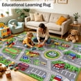 thumbnail image 2 of ORGOWEL Kids Carpet Playmat Area Rug Car Mat Play Rug for Playroom Educational Car Mat Machine Washable Non-Slip Kids Rug for Bedroom, Living Room,78.7"x118",Green, 2 of 11