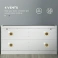 thumbnail image 6 of Demi Bonn Narrow Bench Upholstered Entryway Bench, Shoe Storage Bench with 2 Flip Drawers, 2 Ventilated Shoe Rack for 8 Pairs, White, 6 of 11
