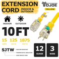 thumbnail image 2 of Cable de extensión YOJOE de 10 pies, calibre 12, 15 A, 125 V, interior/exterior, 2 of 7