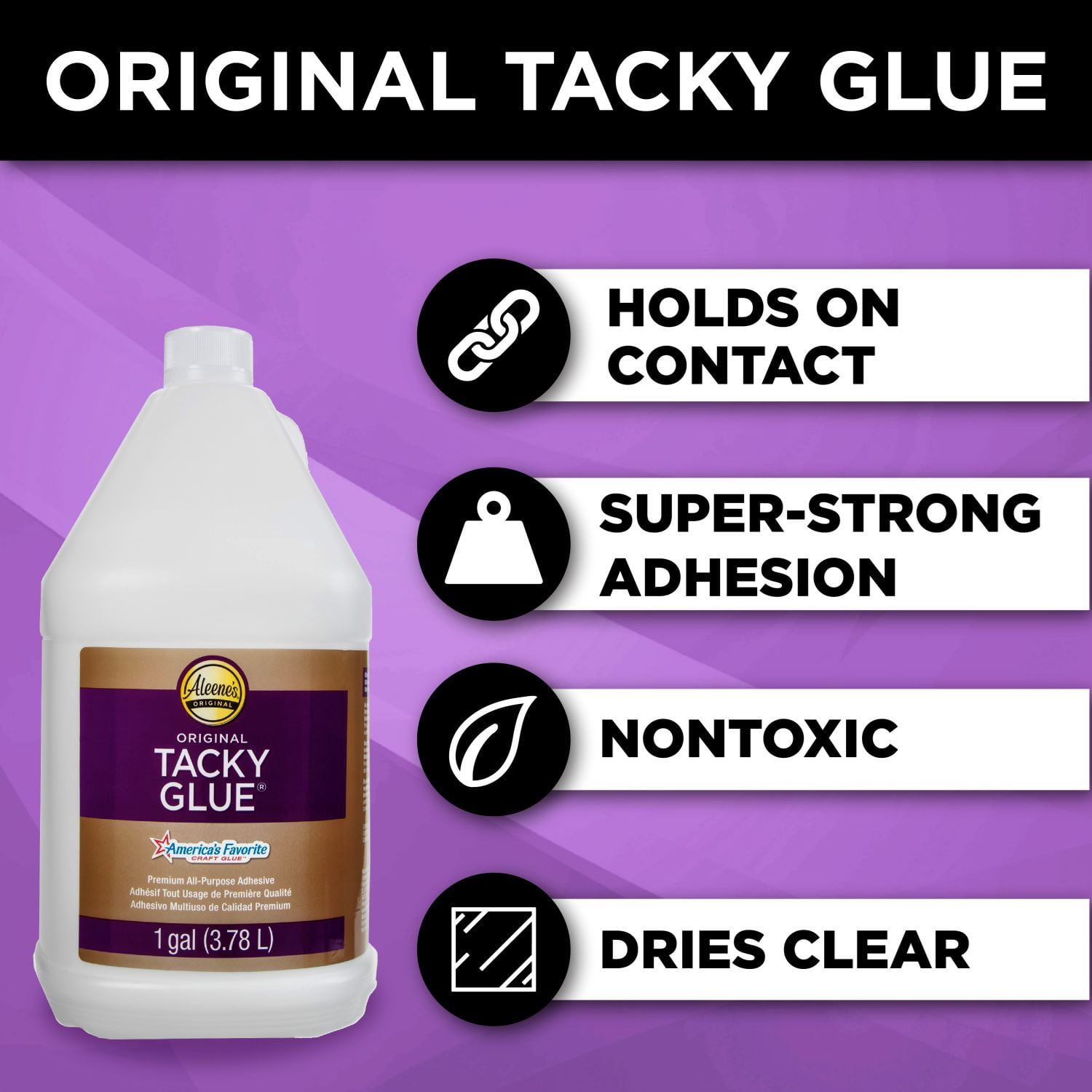 Aleene's Original Tacky Glue, 1 Gallon (128 fl oz) White Craft Glue, Dries Clear