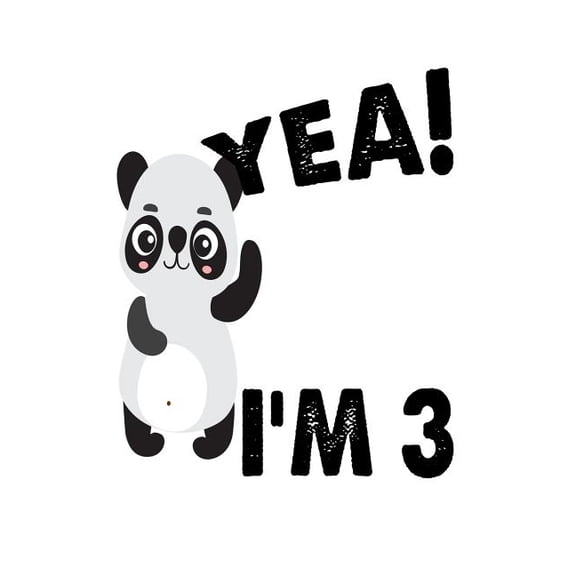 Yea! I'm 3: Funny Cute Panda 3rd Birthday Gift Notebook (Paperback)