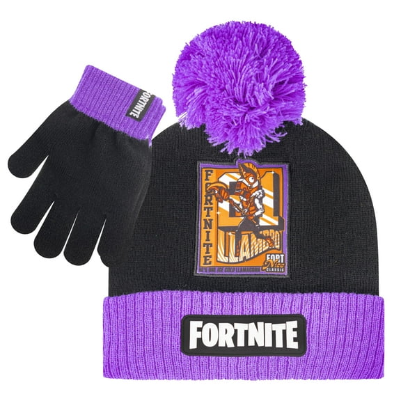 FORTNITE Boys Winter Beanie Hat and Snow Gloves for Boys 2 Piece Set