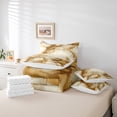 thumbnail image 4 of YST Gold Marbling Bedding Comforter Sets 7pcs Brown Abstract Artwork, King Bedding Set with Colorful Foil Print Glitter, 4 of 4