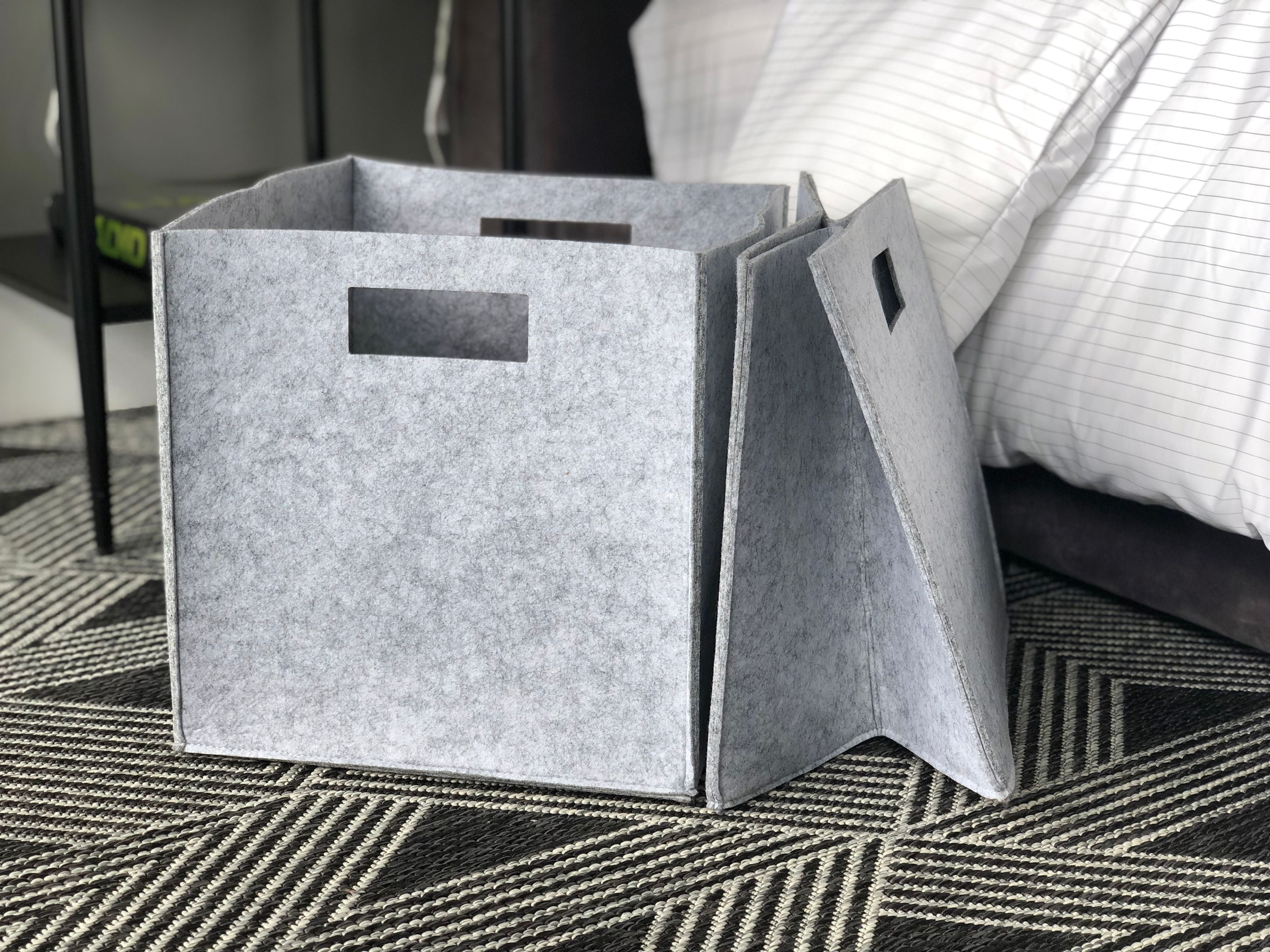 Felt Storage Cube, Grey (Set of 2)