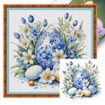 thumbnail image 1 of Kit Punto Cruz Porcelana Impresa Hilo Algodón Ecológico Bordado 11CT 40x40cm, 1 of 9