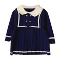 thumbnail image 2 of RXIRUCGD Robe Chandail à Manches Longues pour Filles, Jupe Chandail (Marine, Taille : 4 Ans), 2 of 3