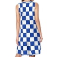 thumbnail image 2 of Blue and White Kentucky Checkerboard Spring Summer Dresses for Women Fashion T-shirt Dress Casual Sleeveless Loose Sundress with Pockets, 2 of 5