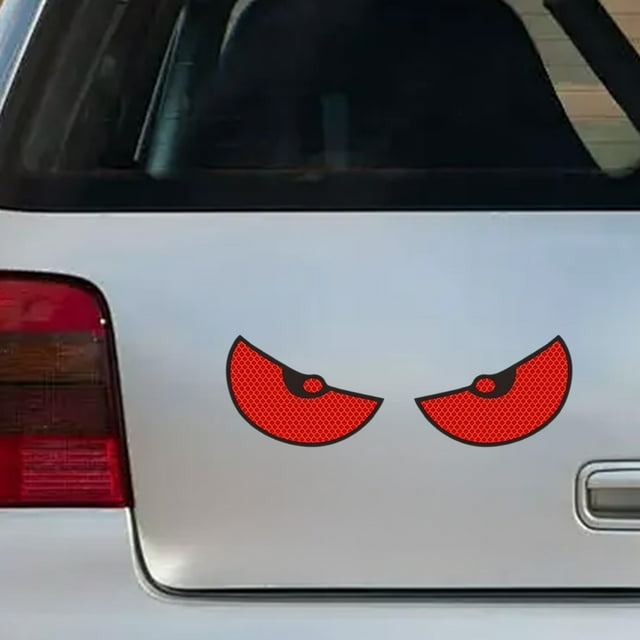 Yhmxh Car Accessories Reflective Car Stickers Devil's Eye Car Stickers Reflective Decorative Car Stickers Car Window Car Rear Personalized Stickers Two-piece Set Reflective Auto Stickers