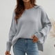 thumbnail image 2 of Suéteres para mujer Suéteres de otoño Cuello redondo Abrigo de moda Top Cuello redondo Suelto Manga larga Abrigo dividido Odeerbi ODB-5, 2 of 8