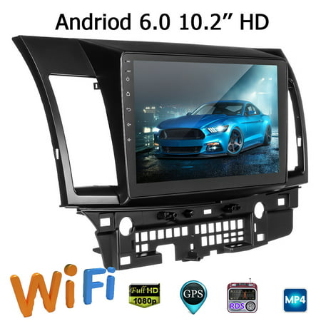 10.2'' Inch Two-strand for Android 6.0 2Din Car Media Player Car GPS MP5 MP3 Stereo Navigation Sat Nav Radio Player Touch Screen WIFI bluetooth For Mitsubishi
