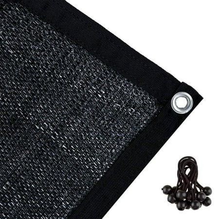 Agfabric 60% Sunblock Shade Cloth With Grommets 10x18ft Black for Plant Cover Greenhouse,Barn,Kennel, Pool, Pergola or Carport