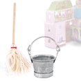 thumbnail image 1 of Casa De Muñecas En Miniatura 1:12, Juego De Cubo Para Fregona En Miniatura, Accesorio, Juguete De Limpieza Para Muebles, 1 of 7