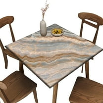 Fitted Elastic Edge Square Tablecloths, Marble Agate Polyester Table Cloth, for Outdoor Picnic Camping and Indoor Kitchen Dining Party, Fit for 36" x 36" Square Table