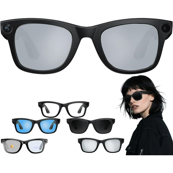 CyanVue AI Smart Glasses, Smart Glasses with Camera and Bluetooth, 800W Camera & 1080P,AI Translator, Voice Assistant UV Protection,Anti-Blue Light Glasses Everyday Wear