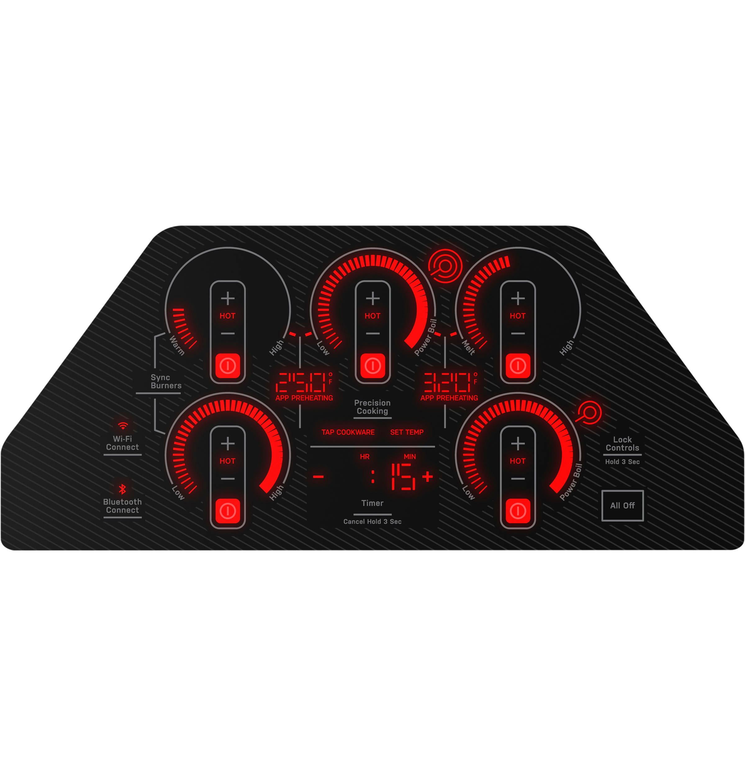 Ge Profile Pep7036 36" Wide 5 Burner Electric Cooktop - Black