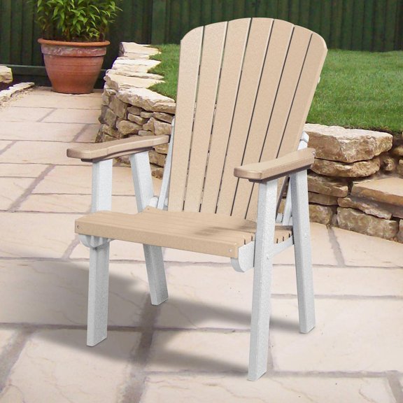 OS Home and Office Furniture 42" Resin Fan Back Chair in Weatherwood/White