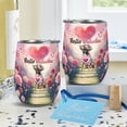 thumbnail image 4 of Hello Valentine’s Day Boxer Flower Crown Romantic Pink Floral 12oz Stainless Steel Wine Tumbler Insulated Cup with Lid Boxers Dog Lover Gifts Idea - 00031, 4 of 5