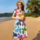thumbnail image 4 of Easygdp Colorful Butterflies para Vestido Transpirable de Mujer, Vestido Suelto de Manga Corta con Pliegues y Bolsillos para el Verano, 4 of 6