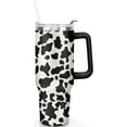 thumbnail image 2 of 40oz Cow Tumbler with Handle and Straw Cow Insulated Cup with Leakproof Lid Coffee Mug Travel Drinking Cups Birthday Gifts for Men Women, 2 of 6