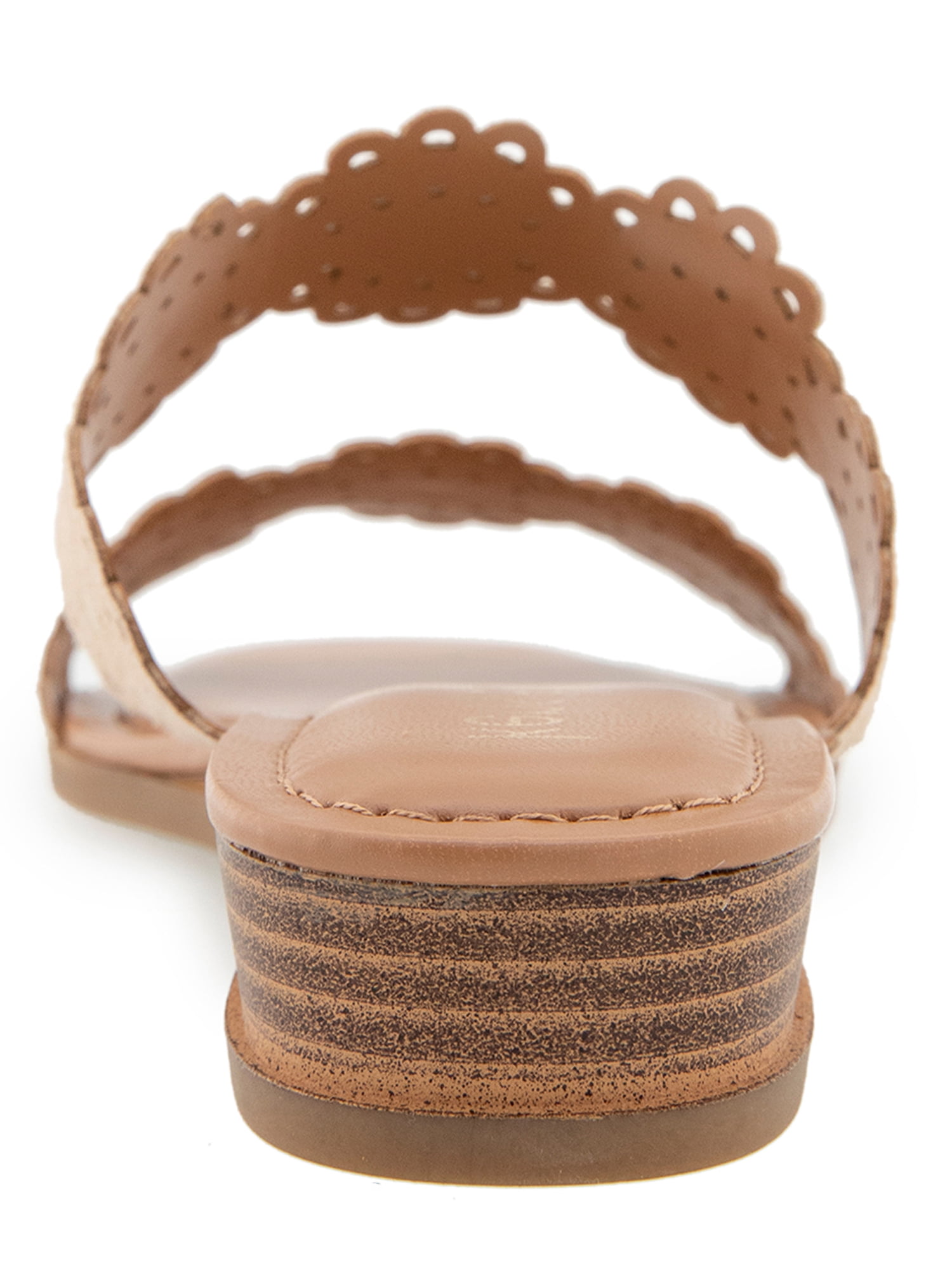 Kensie Women's Autumn Scalloped Wedge Flat Sandal