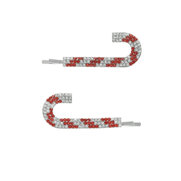 Holiday Time Candy Cane Hair Pins, 1 Pair