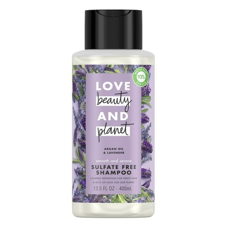 Love Beauty And Planet Smooth and Serene Argan Oil Shampoo for Hair Shine, Argan Oil & Lavender 13.5 (Best Shampoo For Smooth And Shiny Hair)