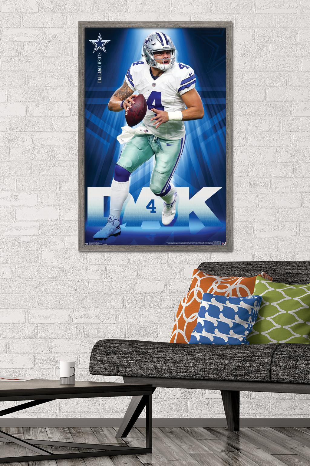 NFL Dallas Cowboys - Dak Prescott 17 Wall Poster, 22.375" x 34", Framed