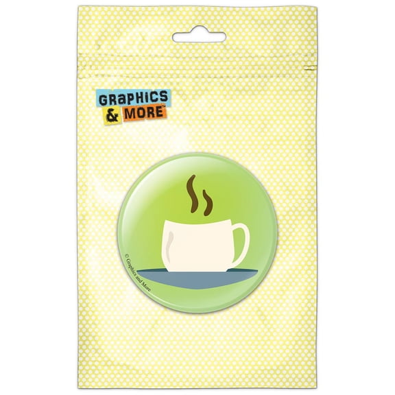 Coffee Cup Mug Green Pinback Button Pin Badge