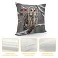 thumbnail image 4 of Orinice Owl Graphic Decorative Cushion Throw Pillow Cover for Home Couch Living Room Bed Sofa - Winter Style 1PC 12x12in, 4 of 5