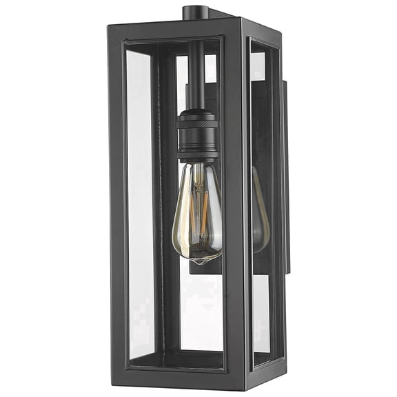 Vivio Lighting Jannu Modern Dimmable Outdoor Wall Sconce Matte Black Clear Glass Shade