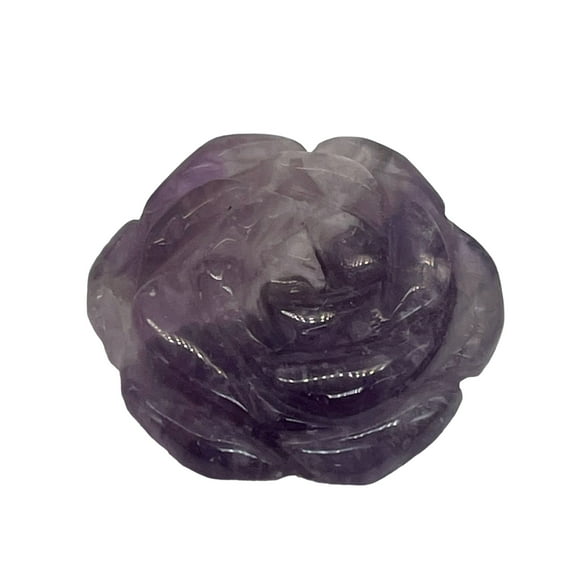 Amethyst Carved Rose Worry stone Figurine | 20x6mm | Purple | 1 Figurine