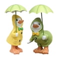 thumbnail image 2 of Biplut 2 Pcs Garden Ducks Statues, Pair of Cute Little Ducks with Umbrella Garden Resin Ornament Garden Duck Outdoor Decoration Gardening Layout Courtyard for Patio, Lawn, Garden, Balcony, 2 of 8