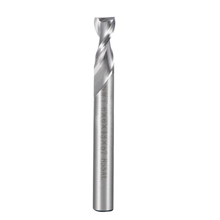 1/2 Inch 13mm End Handle Drill - HSS-AL 2 Flute Straight Shank End Mill Cutter CNC Router Bit, 6 x 6 x 13mm