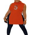 thumbnail image 1 of OUSITAID Femmes Robe Col Haut Numéro Modèle Sans Manches Côté Creux Robes Décontractées Jupe Vêtements Orange M, 1 of 3