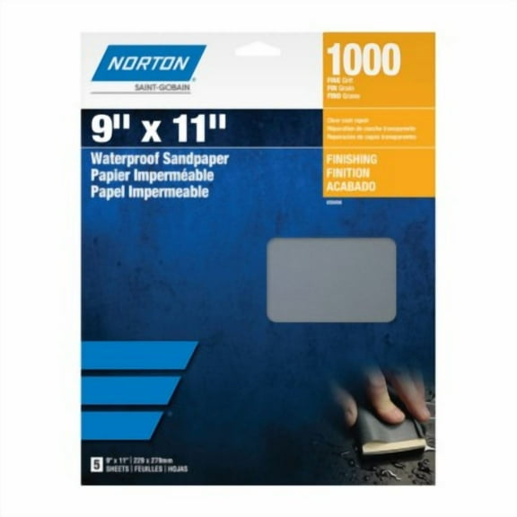 Norton NOR00494 9 x 11 in. Black Ice T401 Series Sanding Sheet, 1000 Grit, Ultra Fine Grade