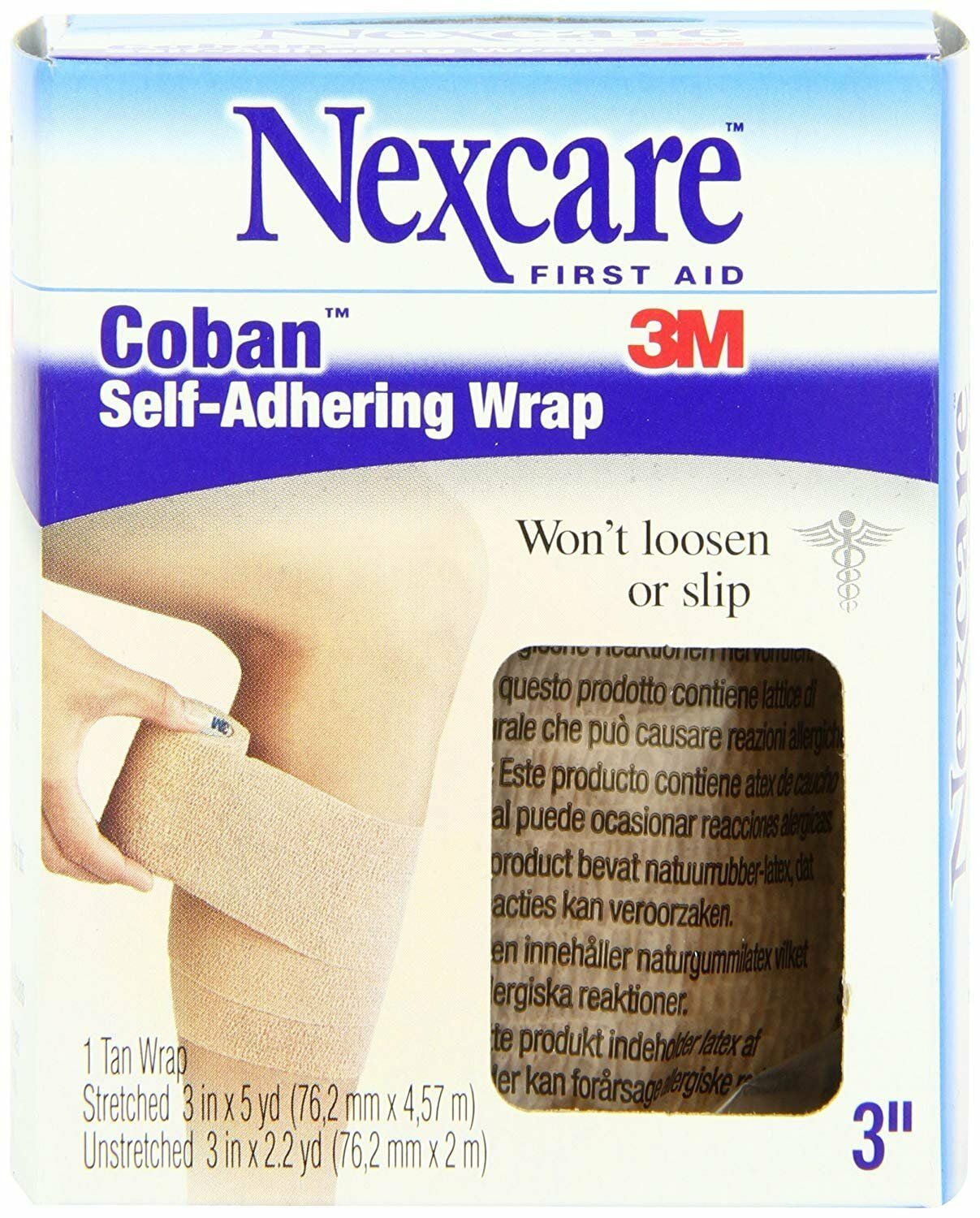 Nexcare Coban First Aid Self Adhering Wrap Support Sprains, 1ct, 6-Pack