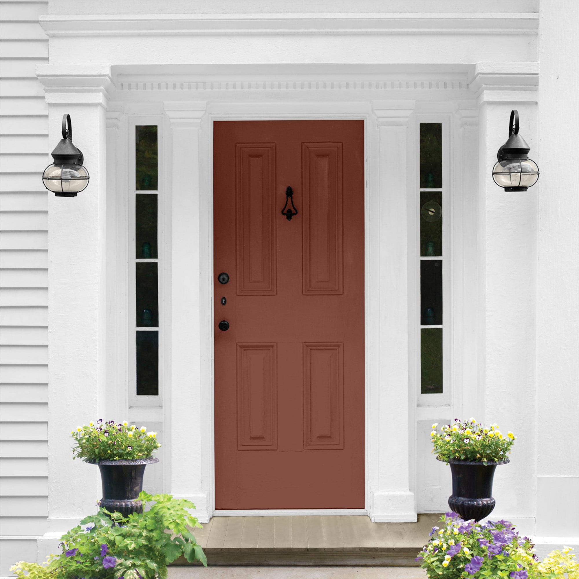 Glidden HEP Warm Mahogany / Red Semi-Gloss Exterior Paint with Primer, 1 Gallon
