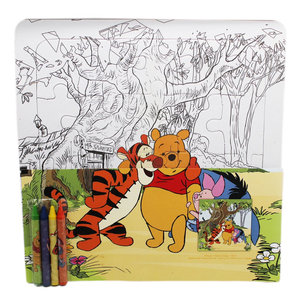 Disney's Winnie the Pooh Color Your Own Jigsaw Puzzle (4 Crayons