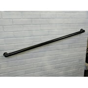Aluminum Handrail Direct CHR Handrail Section with Return (3 Length,Satin Black) ADA Compliant