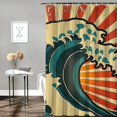 thumbnail image 2 of Orinice Wave Bathroom Decor Set Colorful Luxurious Graphic Print Polyester Fabric Fashion Shower Curtain Home Decoration with Hooks 69x72, 2 of 7