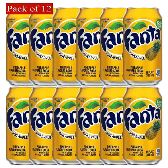 Fanta Pineapple Flavor, 355ml Cans (Pack of 12 Cans) - USA Import Edition