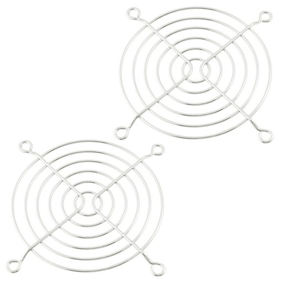 Unique Bargains Metal Wire 90mm CPU Fan Grill Guard Protector 2 Pcs for PC Computer