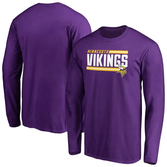 Men's Purple Minnesota Vikings Iconic Collection On Side Stripe Long Sleeve T-Shirt