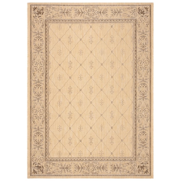 Safavieh Courtyard Derek Oriental Indoor/Outdoor Area Rug, Natural/Brown, 4' x 5'7"