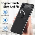 thumbnail image 5 of Samsung Galaxy Z Flip 3 Phone Case, PU Leather Protective Cover with Ring Strap Shockproof Lightweight Smartphone Protector Case for Samsung Galaxy Z Flip 3 ZH Black, 5 of 13