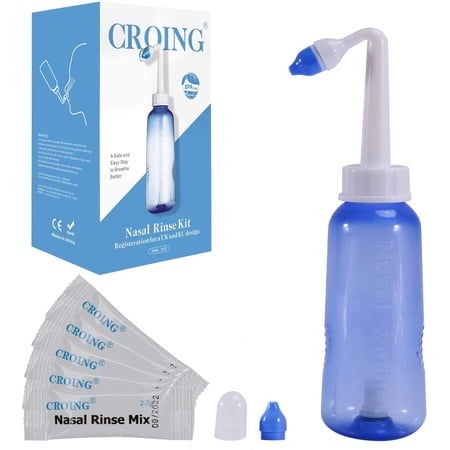 40 x Sinus Rinse Mix + 1x Nasal Wash Bottle (300ml), Nasal Rinse Kit, Neti Pot, Nasal Irrigation