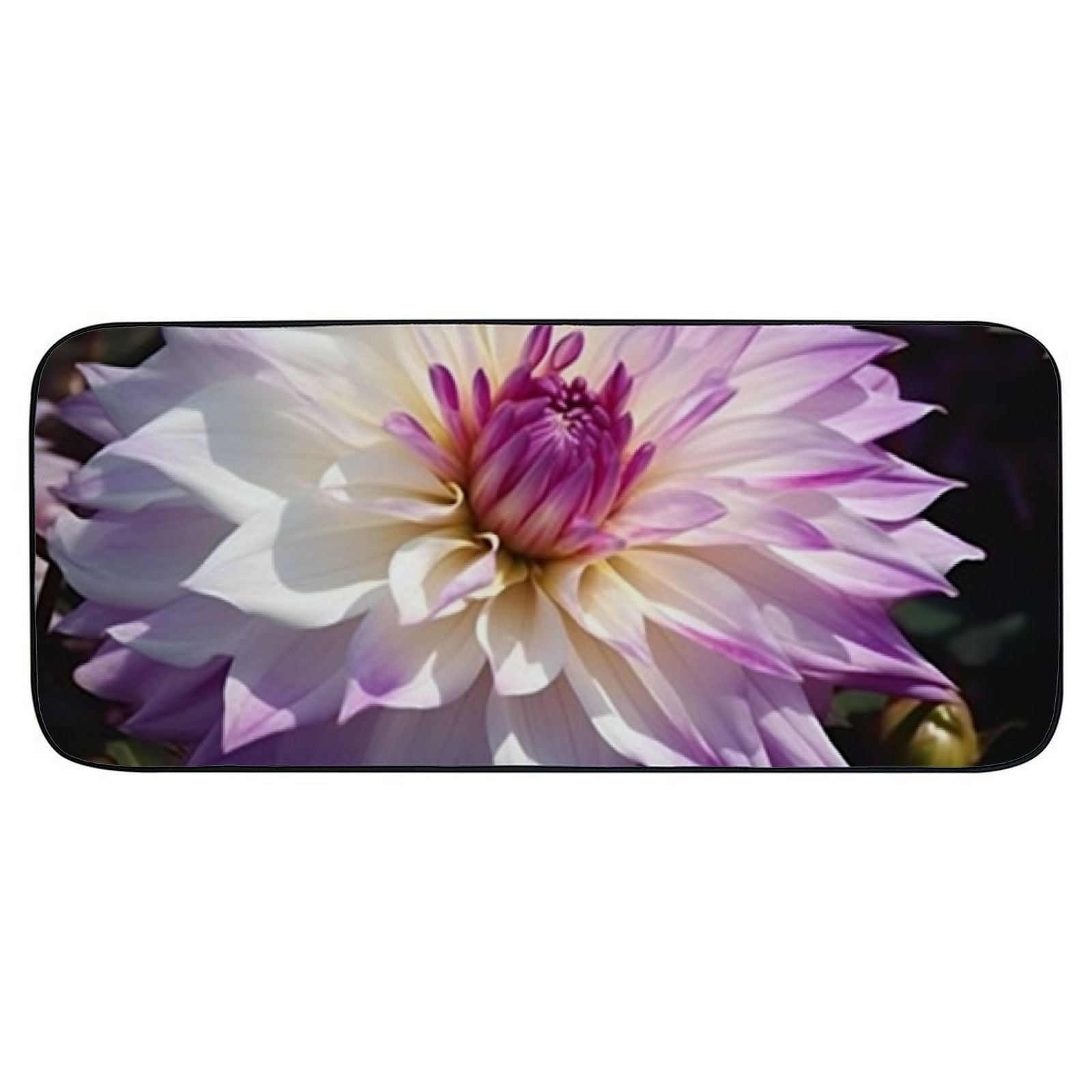 Qinduosi Decorative Door Mat, Door Mat with Non-Slip Rubber Backing, Easy Cleaning, Traps Dirt, for Entry, Patio, Garage - Dahlia Flower Garden Plant Nature Blooming 19.68*47.24 in