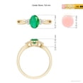 thumbnail image 4 of ANGARA Natural Solitaire Emerald Split Shank Engagement Ring with Trio Diamonds in 14K Yellow Gold for Women (Size-7x5mm) | May Birthstone, Anniversary, Jewelry Gift for Women | Natural Emerald Ring, 4 of 9
